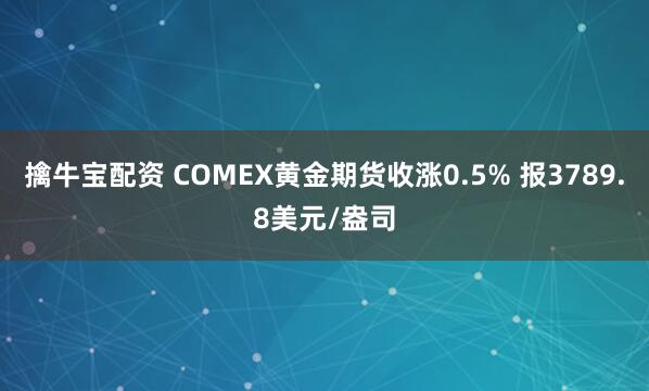 擒牛宝配资 COMEX黄金期货收涨0.5% 报3789.8美元/盎司